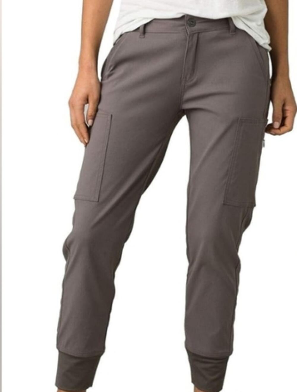 PrAna Sky Canyon Pants Womens 4 Gray Cargo Jogger Outdoor Hiking Gorpcore